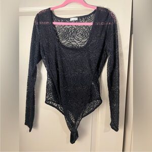 Free People Intimately In My Head Bodysuit | Black Lace Bodysuit